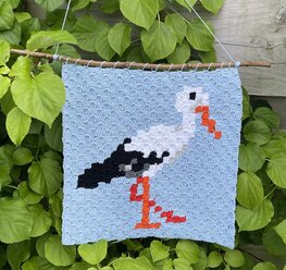 Ooievaar corner to corner haakpatroon