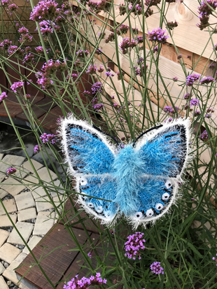 crochet pattern chalkhill blue butterfly