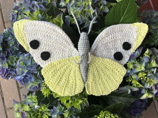 crochet pattern cabbage white butterfly