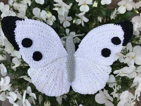 crochet pattern cabbage white butterfly